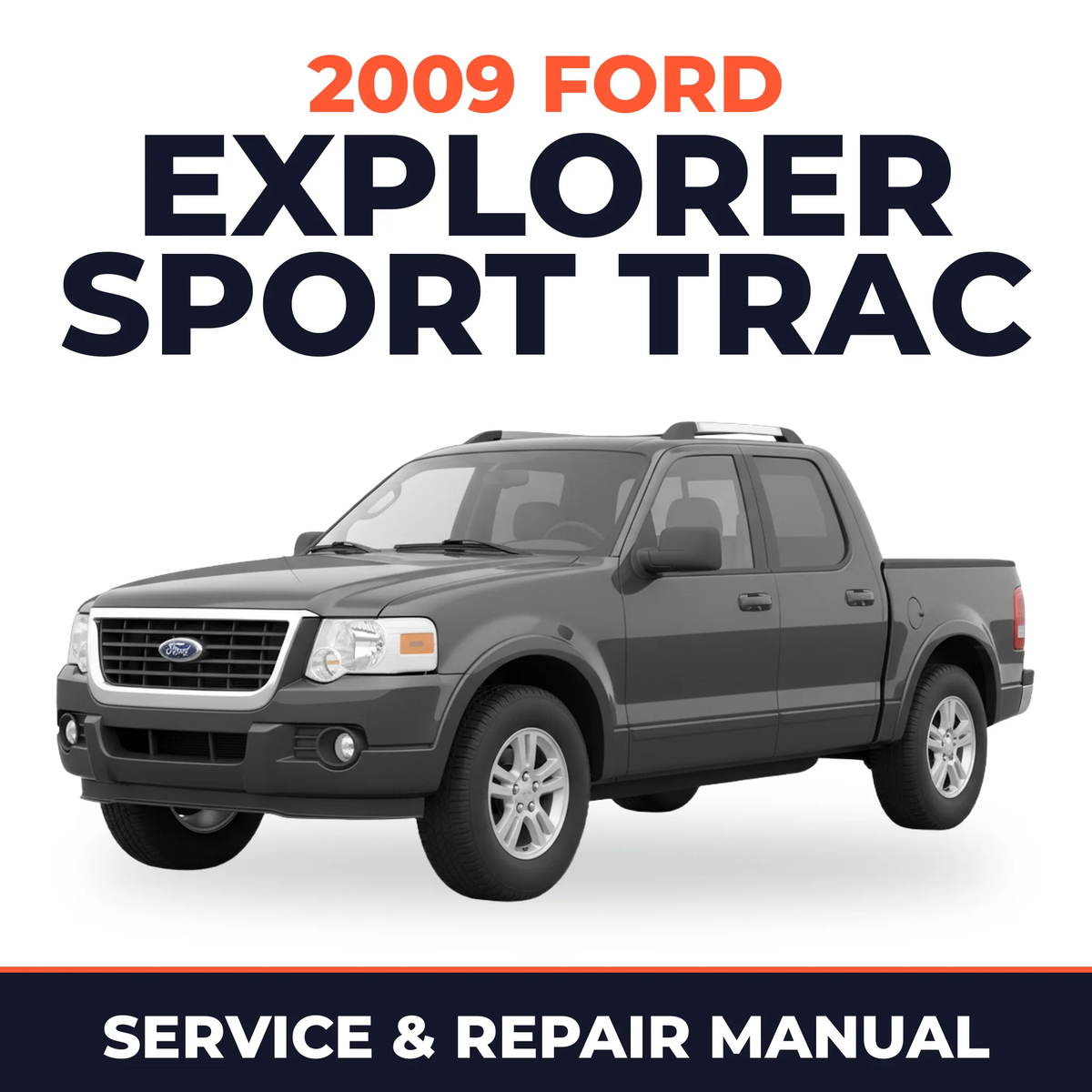 2009 Ford Explorer Sport Trac service and repair manual cover with vehicle photo