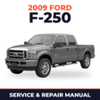 2009 Ford F-250 service and repair manual cover with vehicle photo