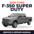 2009 Ford F-350 Super Duty service and repair manual cover with vehicle photo