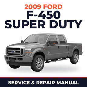 2009 Ford F-450 Super Duty service and repair manual cover with vehicle photo
