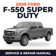 2009 Ford F-550 Super Duty service and repair manual cover with vehicle photo
