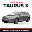 2009 Ford Taurus X service and repair manual cover with vehicle photo