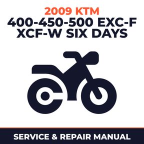 2009 KTM 400-450-500 EXC-F XCF-W Six Days Service and Repair Manual - motorcycle workshop manual cover