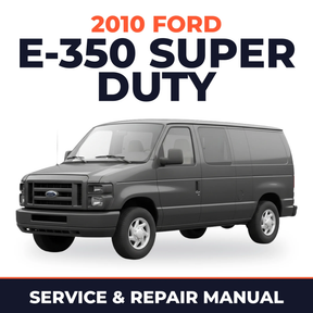 2010 Ford E-350 Super Duty service and repair manual cover with vehicle photo