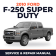 2010 Ford F-250 Super Duty service and repair manual cover with vehicle photo