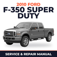 2010 Ford F-350 Super Duty service and repair manual cover with vehicle photo