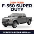 2010 Ford F-550 Super Duty service and repair manual cover with vehicle photo