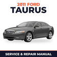 2011 Ford Taurus service and repair manual cover with vehicle photo