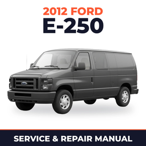 2012 Ford E-250 service and repair manual cover with vehicle photo