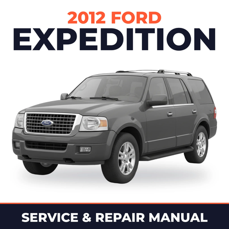 2012 Ford Expedition service and repair manual cover with vehicle photo