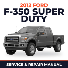 2012 Ford F-350 Super Duty service and repair manual cover with vehicle photo