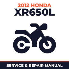 2012 Honda XR650L Service and Repair Manual - motorcycle workshop manual cover