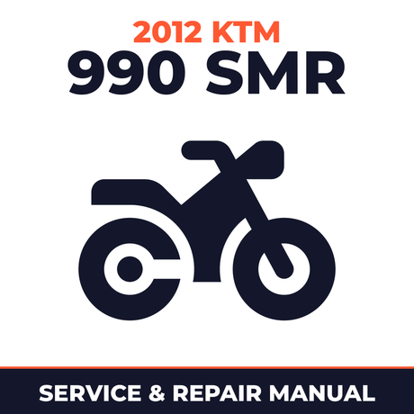 2012 KTM 990 SMR Service and Repair Manual - motorcycle workshop manual cover