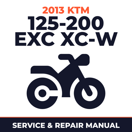 2013 KTM 125-200 EXC XC-W Service and Repair Manual - motorcycle workshop manual cover