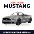 2014 Ford Mustang service and repair manual cover with vehicle photo