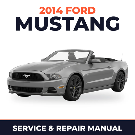 2014 Ford Mustang service and repair manual cover with vehicle photo