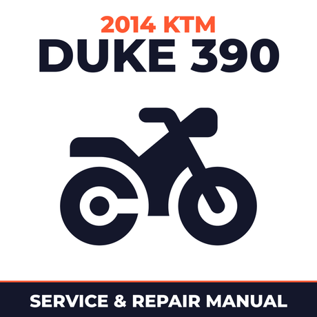 2014 KTM Duke 390 Service and Repair Manual - motorcycle workshop manual cover
