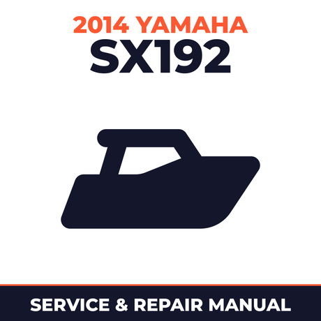 2014 Yamaha SX192 Service and Repair Manual - boat workshop manual cover