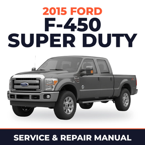 2015 Ford F-450 Super Duty service and repair manual cover with vehicle photo