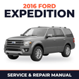 2016 Ford Expedition service and repair manual cover with vehicle photo