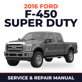 2016 Ford F-450 Super Duty service and repair manual cover with vehicle photo