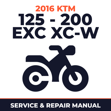 2016 KTM 125 - 200 EXC XC-W Service and Repair Manual - motorcycle workshop manual cover