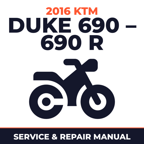 2016 KTM Duke 690 – 690 R Service and Repair Manual - motorcycle workshop manual cover