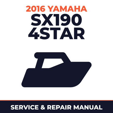 2016 Yamaha SX190 4STAR Service and Repair Manual - boat workshop manual cover