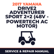 2017 Yamaha DRIVE2 ADVENTURER SPORT 2+2 (48V - POWERTECH AC MOTOR) Service and Repair Manual - golf car workshop manual cover