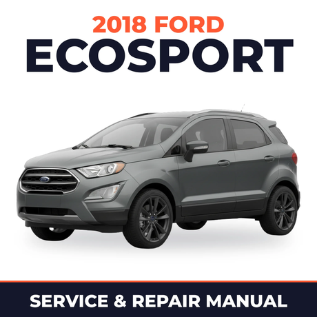 2018 Ford EcoSport service and repair manual cover with vehicle photo