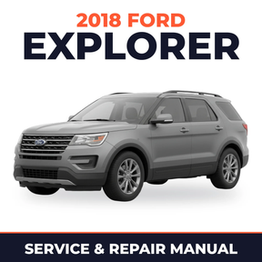 2018 Ford Explorer service and repair manual cover with vehicle photo