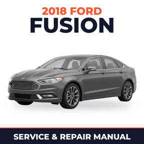 2018 Ford Fusion service and repair manual cover with vehicle photo