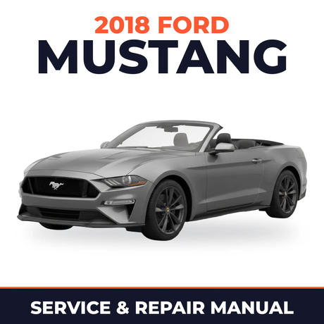 2018 Ford Mustang service and repair manual cover with vehicle photo