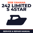 2018 Yamaha 242 LIMITED S 4STAR Service and Repair Manual - boat workshop manual cover