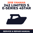2018 Yamaha 242 LIMITED S E-SERIES 4STAR Service and Repair Manual - boat workshop manual cover