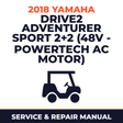 2018 Yamaha DRIVE2 ADVENTURER SPORT 2+2 (48V - POWERTECH AC MOTOR) Service and Repair Manual - golf car workshop manual cover