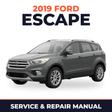 2019 Ford Escape service and repair manual cover with vehicle photo