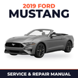 2019 Ford Mustang service and repair manual cover with vehicle photo