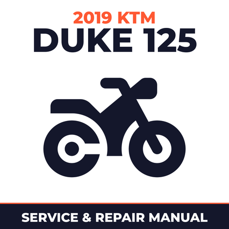 2019 KTM Duke 125 Service and Repair Manual - motorcycle workshop manual cover