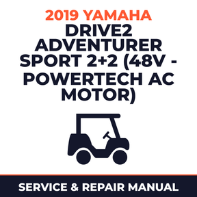 2019 Yamaha DRIVE2 ADVENTURER SPORT 2+2 (48V - POWERTECH AC MOTOR) Service and Repair Manual - golf car workshop manual cover