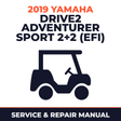 2019 Yamaha DRIVE2 ADVENTURER SPORT 2+2 (EFI) Service and Repair Manual - golf car workshop manual cover