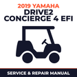 2019 Yamaha DRIVE2 CONCIERGE 4 EFI Service and Repair Manual - golf car workshop manual cover