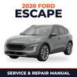 2020 Ford Escape service and repair manual cover with vehicle photo