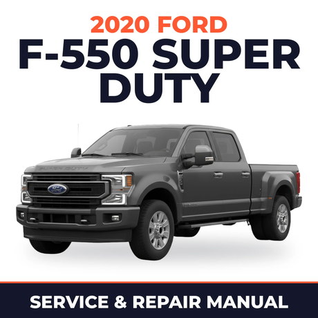 2020 Ford F-550 Super Duty service and repair manual cover with vehicle photo