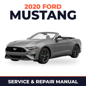 2020 Ford Mustang service and repair manual cover with vehicle photo