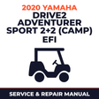 2020 Yamaha DRIVE2 ADVENTURER SPORT 2+2 (CAMP) EFI Service and Repair Manual - golf car workshop manual cover