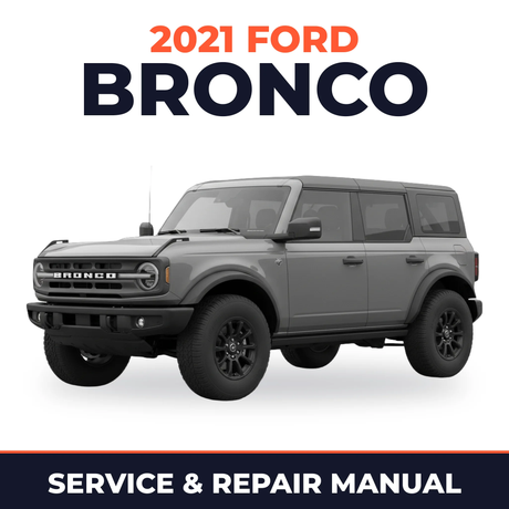 2021 Ford Bronco service and repair manual cover with vehicle photo