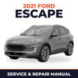 2021 Ford Escape service and repair manual cover with vehicle photo