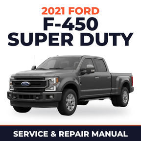 2021 Ford F-450 Super Duty service and repair manual cover with vehicle photo