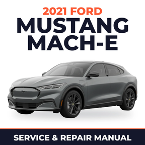2021 Ford Mustang Mach-E service and repair manual cover with vehicle photo